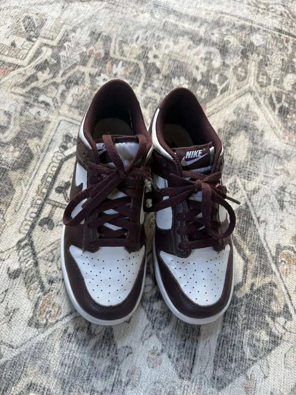 Big Kid's 6Y Nike Dunk Low BG White/Burgundy HJ9282 100 WORN 1x Women’s 7.5